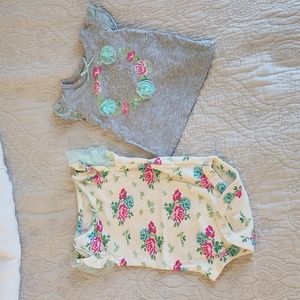 3-6 month two piece set floral bodysuit and top Wondernation